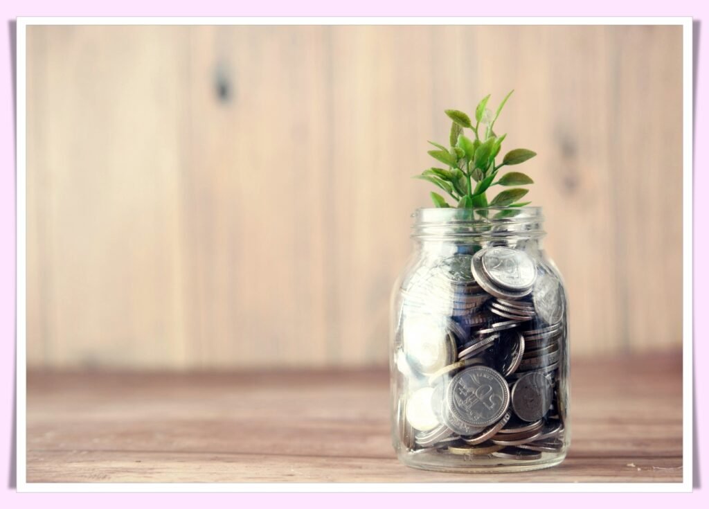 growing coins jar symbolizing automated savings